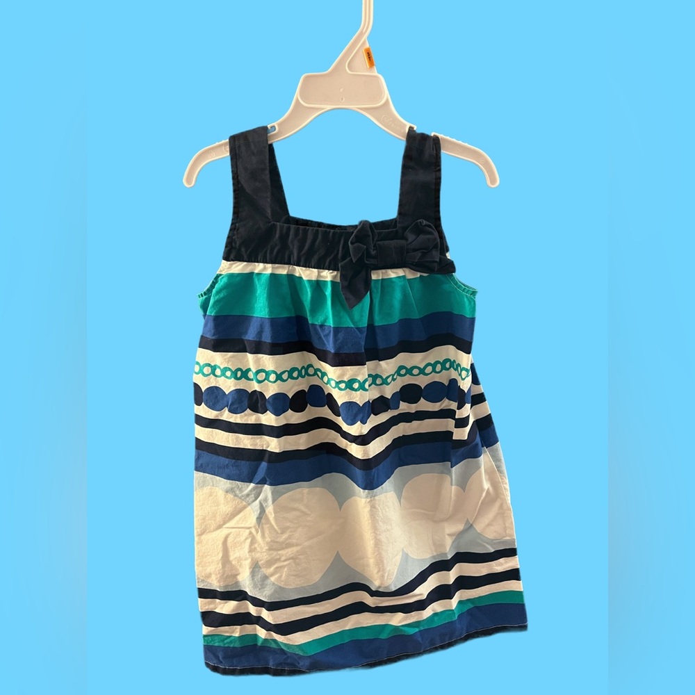 Girls blue striped dress